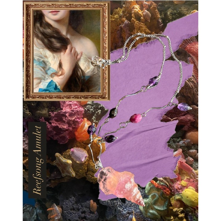 𝑅𝑒𝑒𝑓𝑠𝑜𝑛𝑔 𝐴𝑚𝑢𝑙𝑒𝑡 - Handcarved Fluorite Seashell