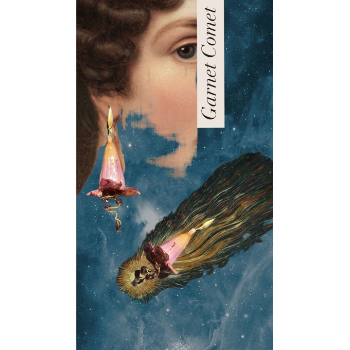 𝐺𝑎𝑟𝑛𝑒𝑡 𝐶𝑜𝑚𝑒𝑡 - Real Trumpet Flower turned into earrings