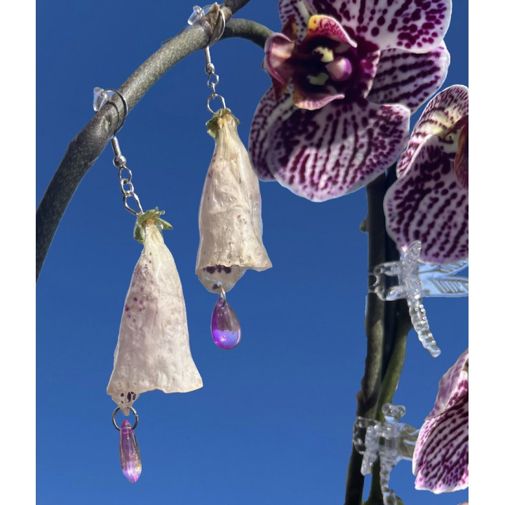 𝐴𝑛𝑑𝑟𝑜𝑚𝑒𝑑𝑎 𝐷𝑟𝑜𝑝𝑠 - Real Foxglove Earrings
