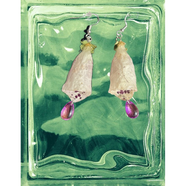 𝐴𝑛𝑑𝑟𝑜𝑚𝑒𝑑𝑎 𝐷𝑟𝑜𝑝𝑠 - Real Foxglove Earrings
